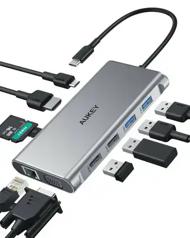 ⁨CB-C89 Aluminum USB-C Hub | 10 in 1 | RJ45 Ethernet 10/100/1000Mbps | 4xUSB | HDMI 4k@30Hz | SD and microSD | USB-C Power Delivery 100W⁩ at Wasserman.eu