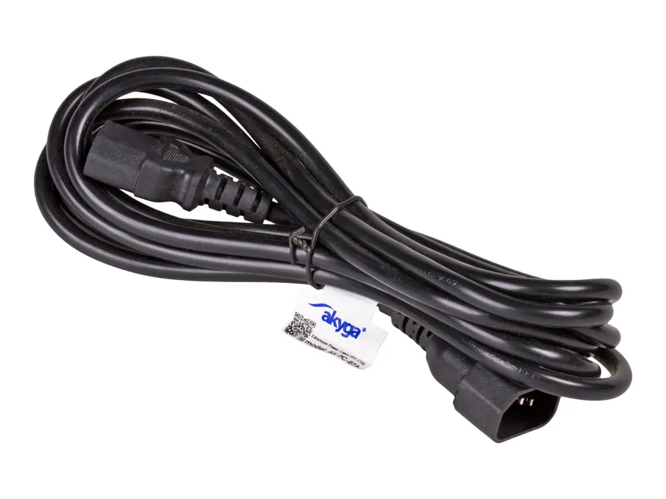 ⁨Kabel zasilający AKYGA 1x Zasilanie IEC 60320 C13 3m. AK-PC-07A⁩ w sklepie Wasserman.eu