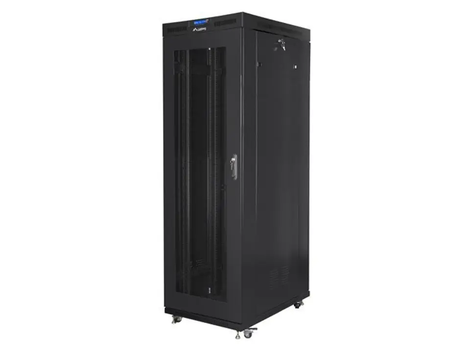 ⁨SZAFA INSTALACYJNA RACK STOJĄCA 19" 42U 800X1200 CZARNA DRZWI PERFOROWANE LCD LANBERG (FLAT PACK)⁩ w sklepie Wasserman.eu