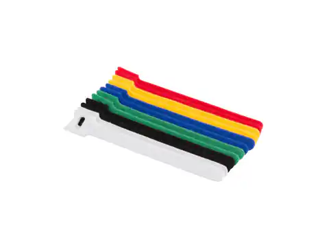 ⁨Cable organizer - velcro 12mm x 15cm multicolor 12 pieces⁩ at Wasserman.eu