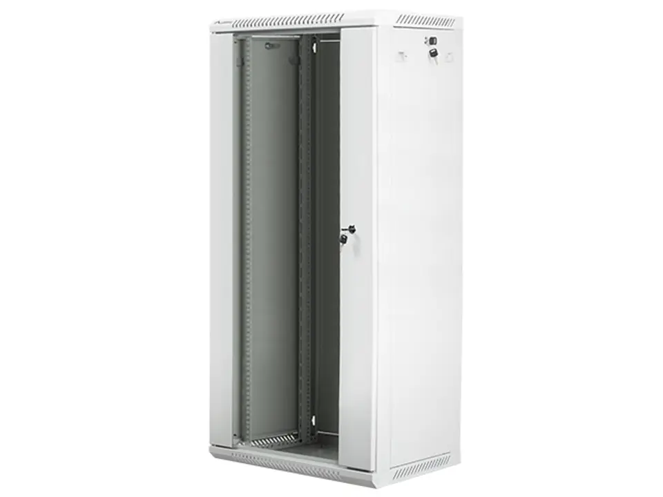 ⁨Szafa instalacyjna wisząca 19'' 27U 600X450mm szara (drzwi       szklane)⁩ w sklepie Wasserman.eu