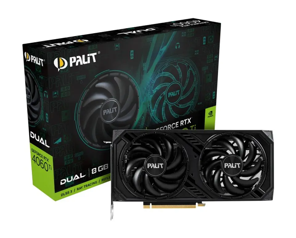 ⁨Karta graficzna PALIT GeForce RTX 4060 Ti Dual 8 GB GDDR6 (NE6406T019P1-1060D)⁩ w sklepie Wasserman.eu