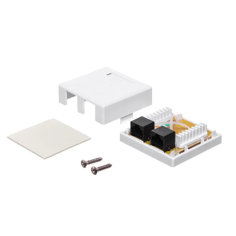 ⁨Netrack socket completely surface-mounted 2xRJ45 8p8c UTP Cat6 LSA⁩ at Wasserman.eu