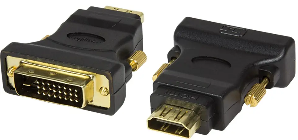 ⁨LOGILINK HDMI - DVI-D HDMI Adapter (plug) - DVI-D (socket) AH0001⁩ at Wasserman.eu