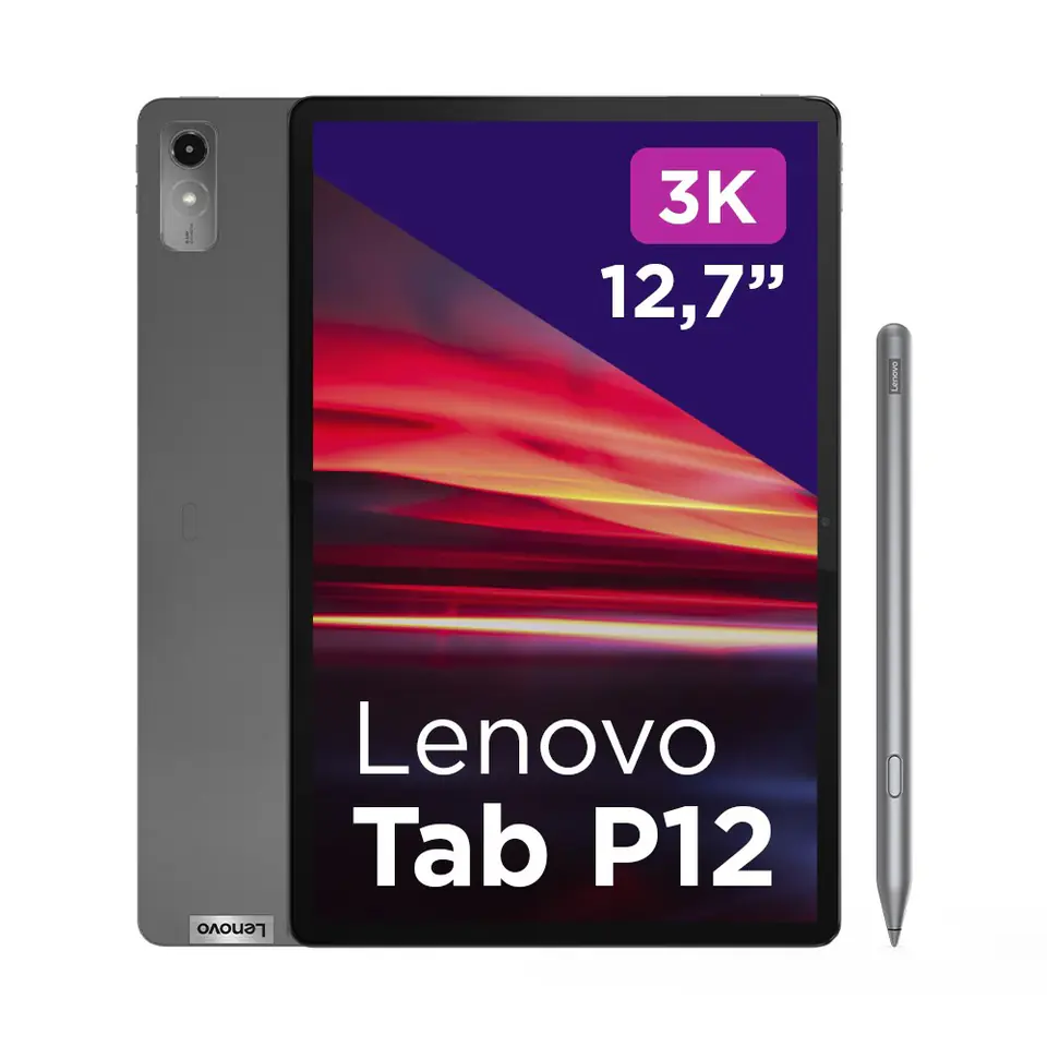 ⁨Tablet LENOVO Tab P12 8/128 GB Storm Grey (Szary) (12.7"/MediaTek Dimensity 7050/128GB/Android 13/Wi-Fi/Szary)⁩ w sklepie Wasserman.eu