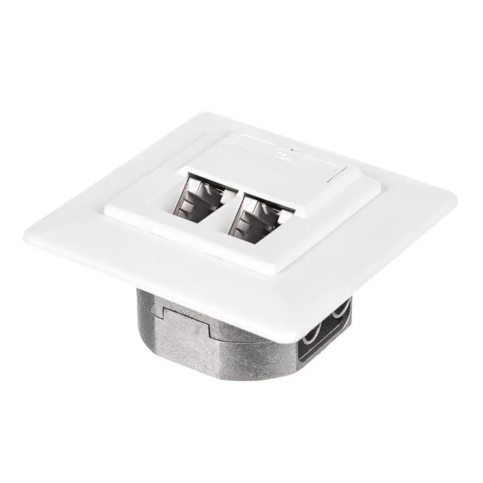 ⁨Netrack gniazdo kompletne podtynkowe 2xRJ45 8p8c FTP Cat6⁩ w sklepie Wasserman.eu