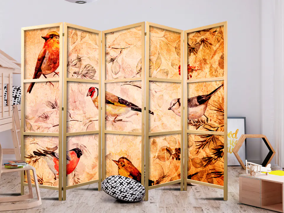 ⁨Parawan japoński - Ptasie radio (rozmiar 225x172, wykończenie )⁩ w sklepie Wasserman.eu