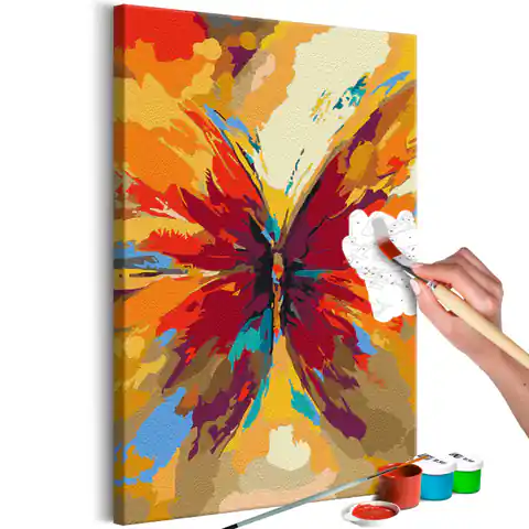 ⁨Self-painting - Multi-colored butterfly (size 40x60)⁩ at Wasserman.eu