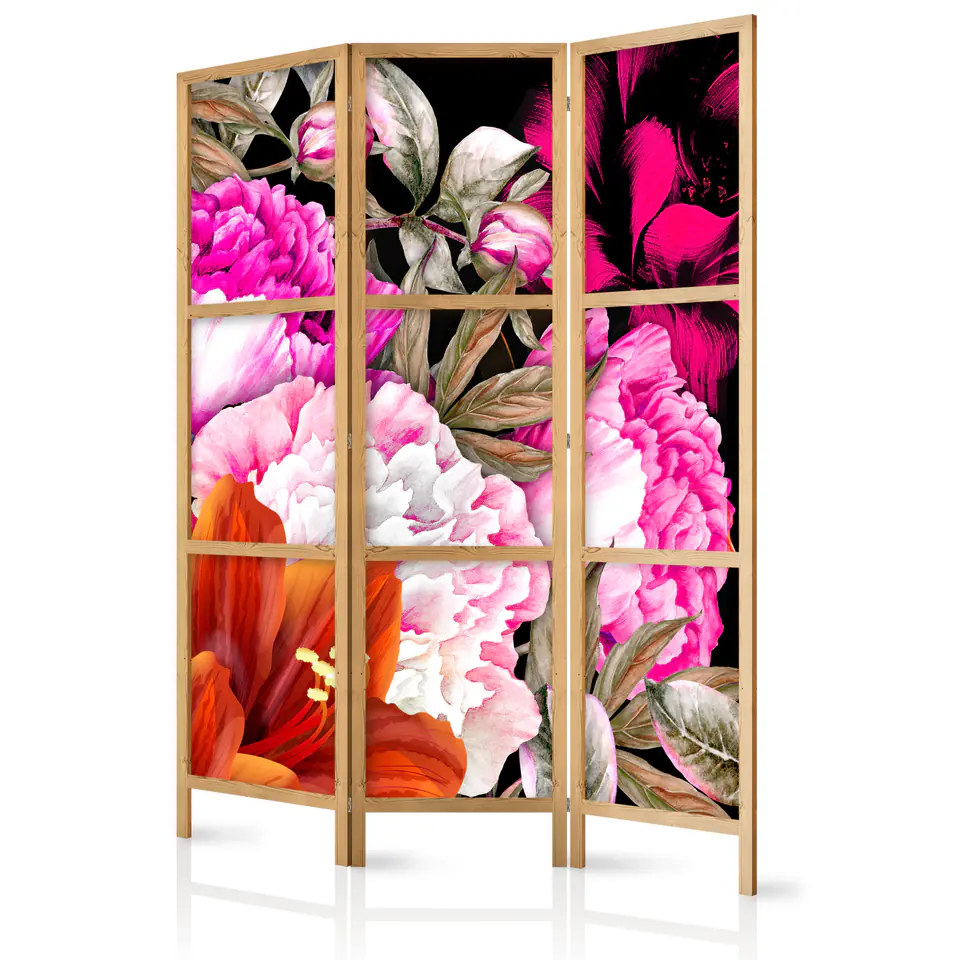 ⁨Parawan japoński - Kwiatowa obfitość I (rozmiar 135x172, wykończenie )⁩ w sklepie Wasserman.eu