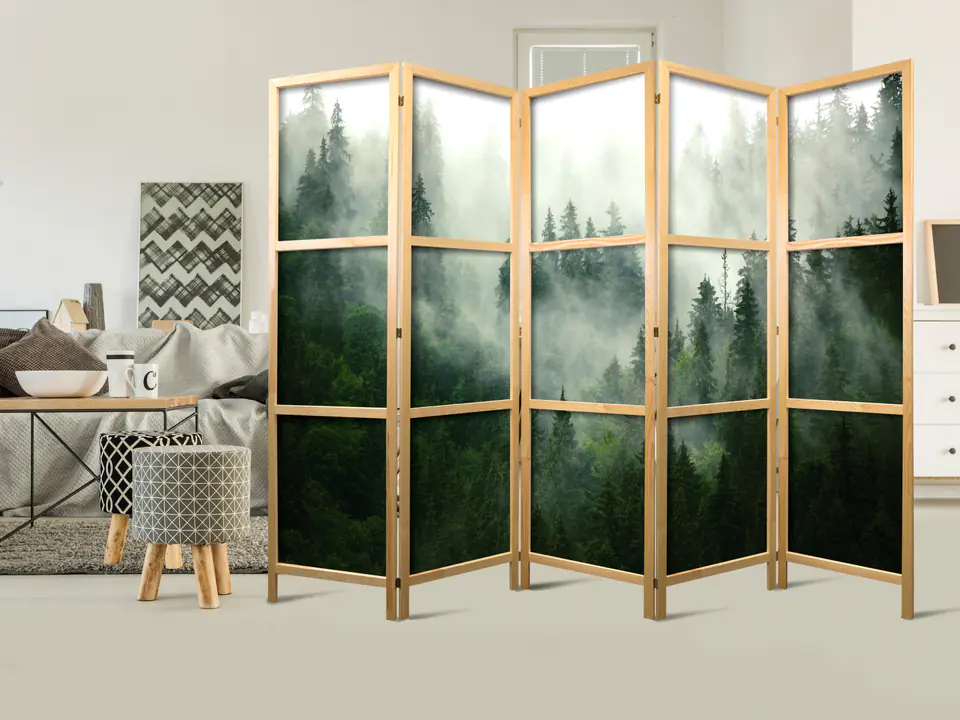 ⁨Parawan japoński - Górski las II (rozmiar 225x172, wykończenie )⁩ w sklepie Wasserman.eu