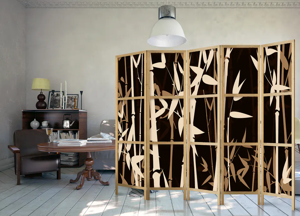 ⁨Parawan japoński - Styl japoński: Bambusy II (rozmiar 225x172, wykończenie )⁩ w sklepie Wasserman.eu