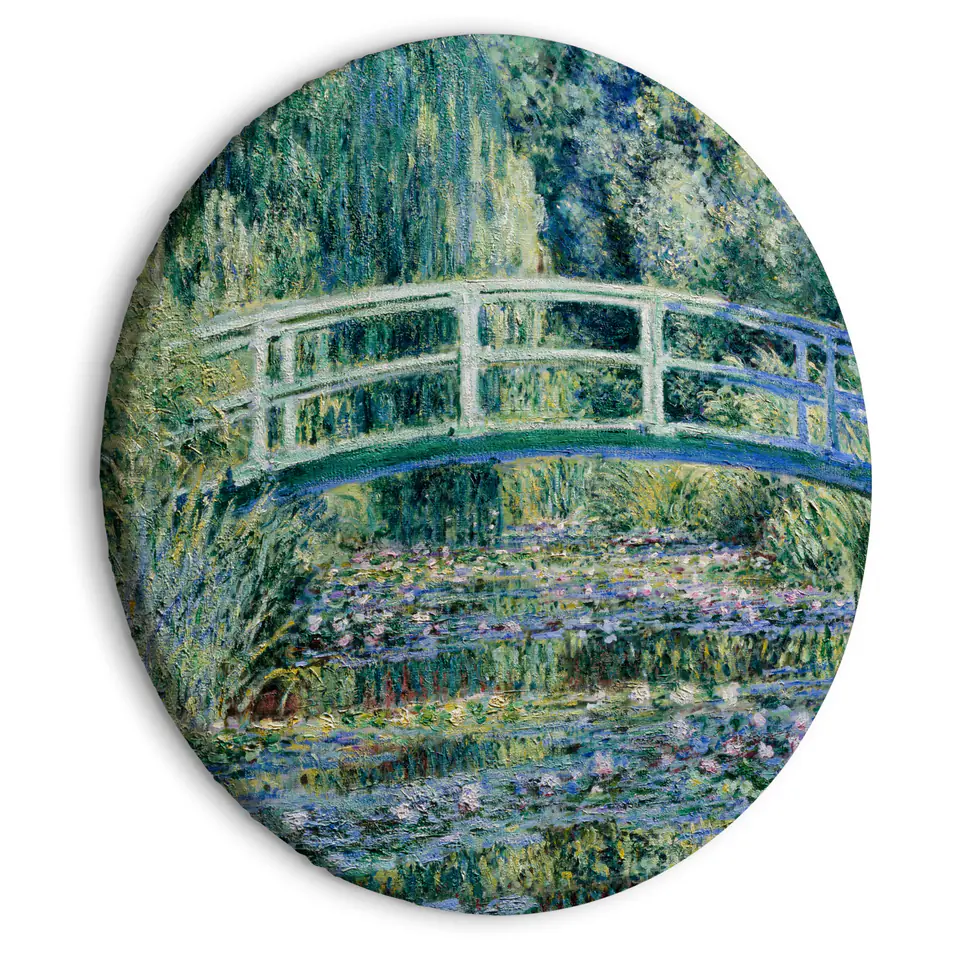⁨Obraz okrągły - Japoński mostek w Giverny (Claude Monet) (rozmiar 80x80, wykończenie )⁩ w sklepie Wasserman.eu