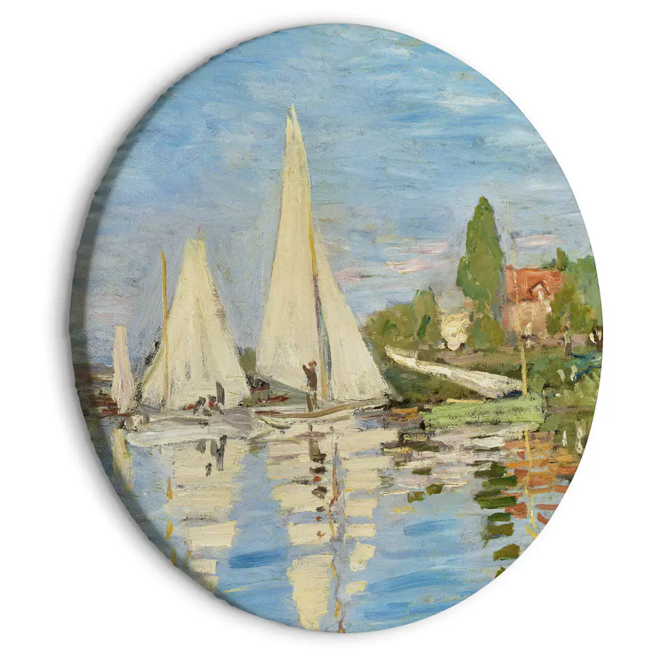 ⁨Obraz okrągły - Regaty w Argenteuil (Claude Monet) (rozmiar 80x80, wykończenie )⁩ w sklepie Wasserman.eu