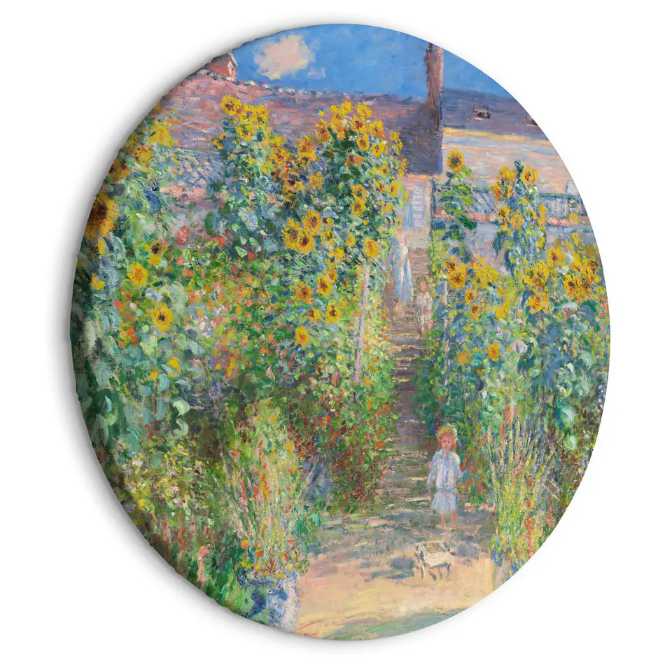 ⁨Obraz okrągły - Ogród Moneta w Vétheuil (Claude Monet) (rozmiar 40x40, wykończenie )⁩ w sklepie Wasserman.eu