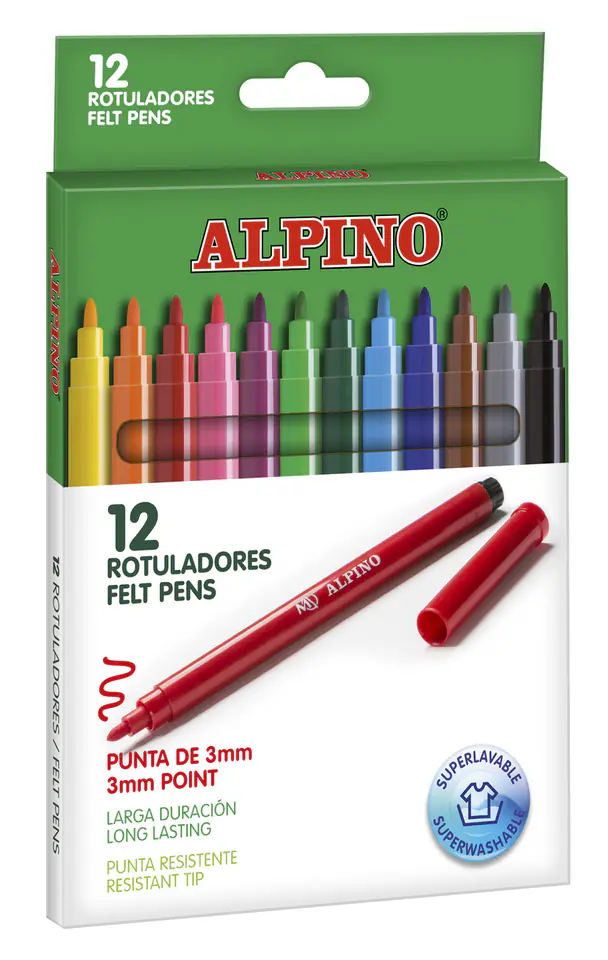ALPINO Flamastry mazaki klasyczne 12 kolorów w sklepie Wasserman.eu