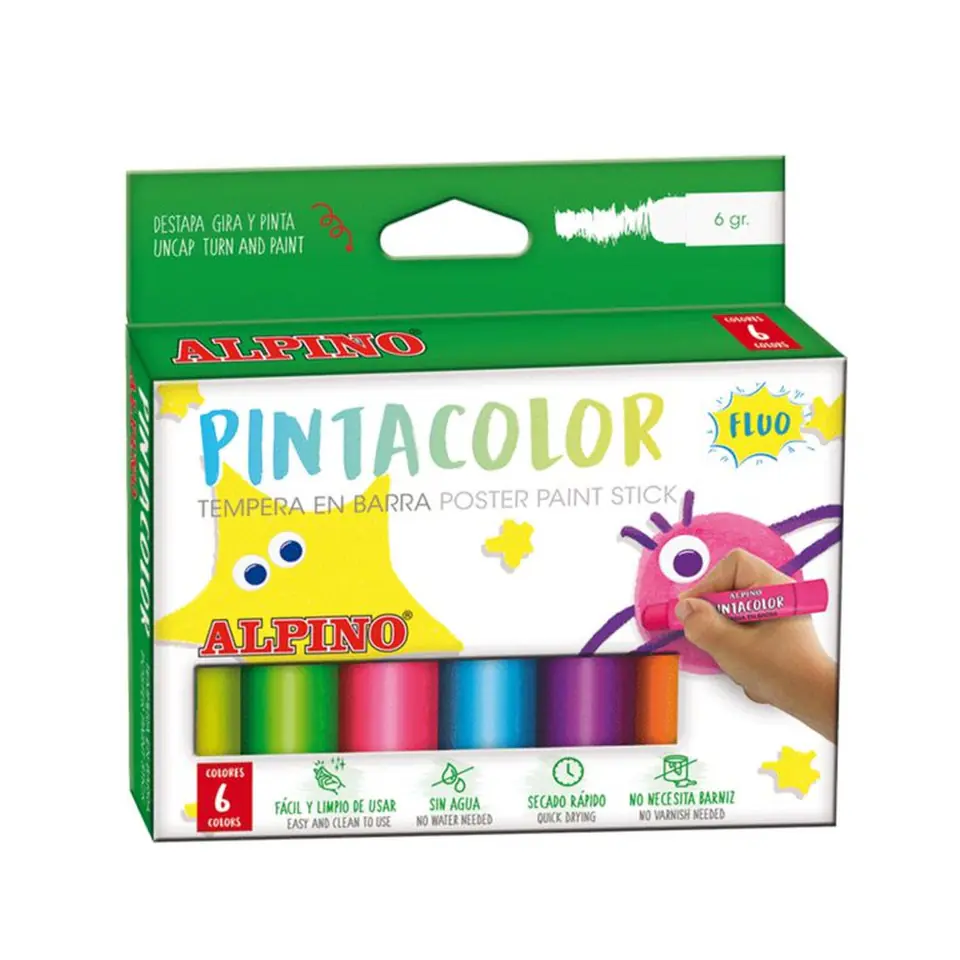 ALPINO Farby w sztyfcie fluorescencyjne 6 kolorów w sklepie Wasserman.eu