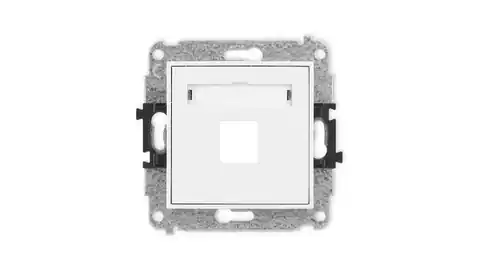 ⁨ICON Mechanizm gniazda multimedialnego pojednczego bez modułu (standard Keystone) biały mat 25IGM-1P⁩ w sklepie Wasserman.eu