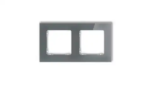 ⁨ICON Ramka uniwersalna podwójna kwadratowa - efekt szkła (ramka: grafitowa spód: biały) 28-0-IRSK-2⁩ w sklepie Wasserman.eu