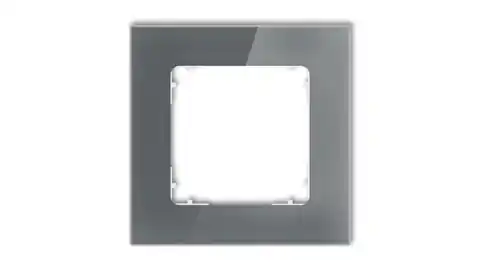 ⁨ICON Ramka uniwersalna pojedyncza kwadratowa - efekt szkła (ramka: grafitowa spód: biały) 28-0-IRSK-1⁩ w sklepie Wasserman.eu