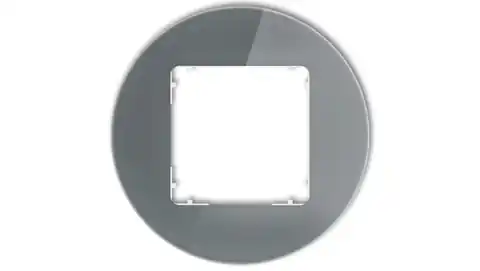 ⁨ICON Ramka uniwersalna pojedyncza okrągła - efekt szkła (ramka: grafitowa spód: biały) 28-0-IRSO-1⁩ w sklepie Wasserman.eu