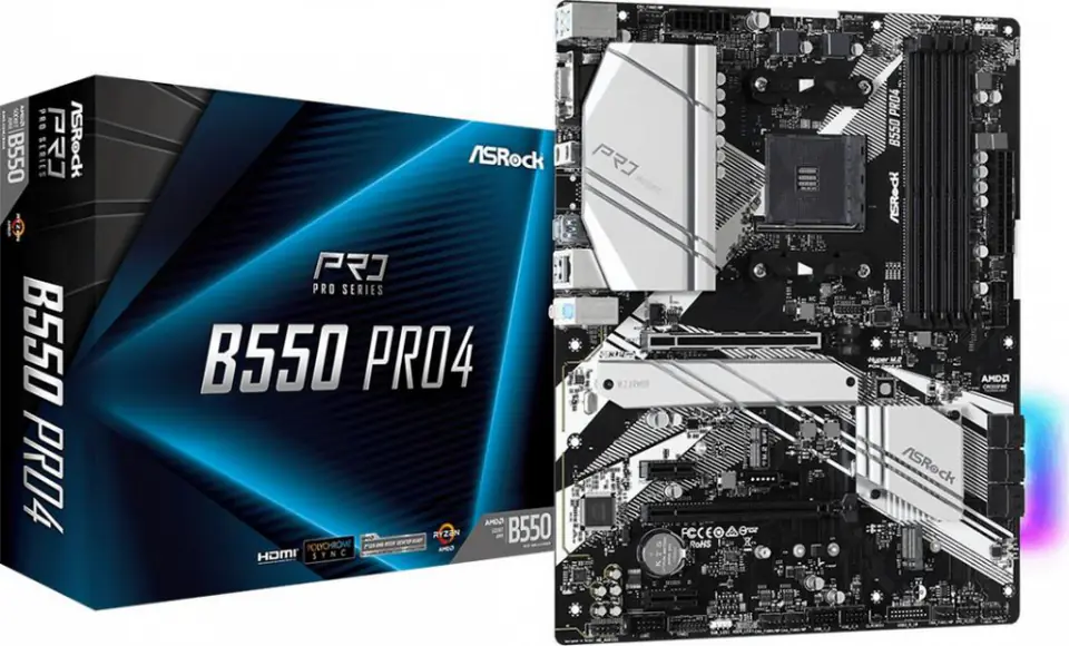 ⁨Asrock B550 Pro4 Socket AM4 ATX AMD  B550⁩ at Wasserman.eu