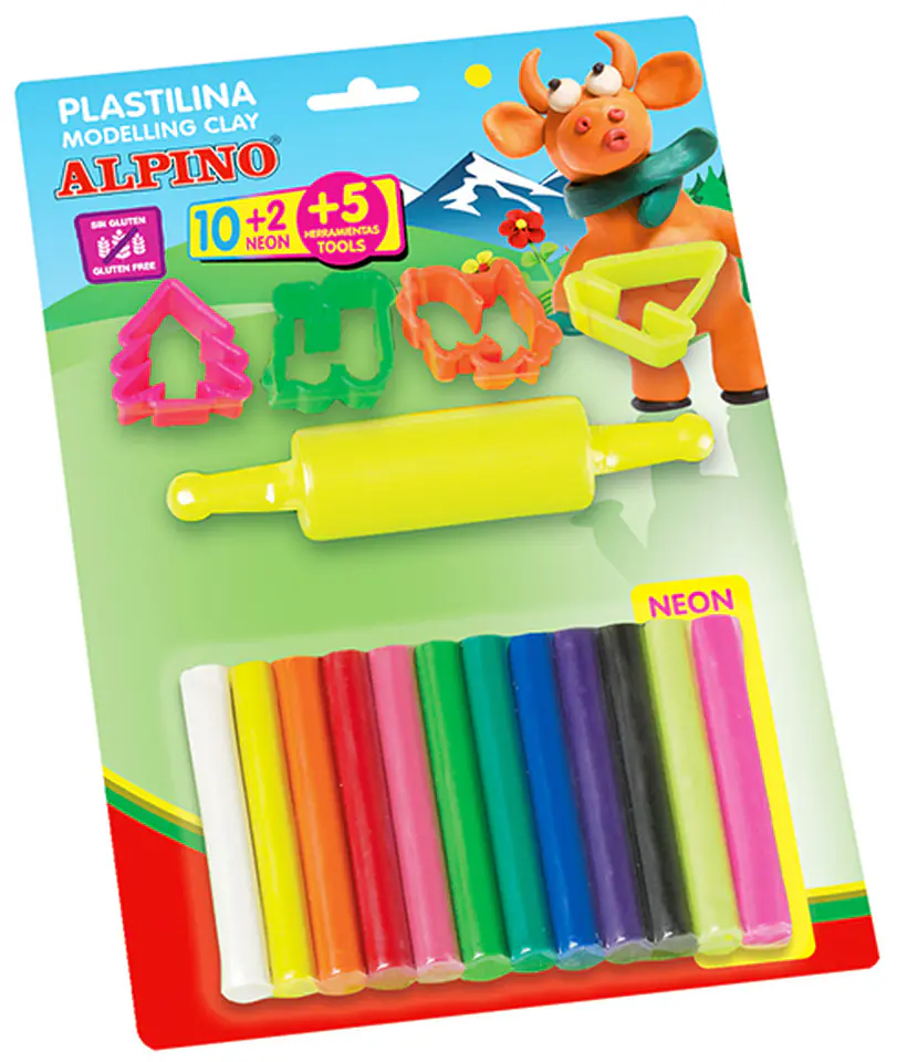 ALPINO Plastelina bezglutenowa 12 kolorów + akcesoria w sklepie Wasserman.eu