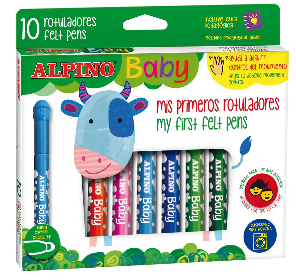 ALPINO BABY Flamastry mazaki okrągła końcówka 10 kolorów w sklepie Wasserman.eu