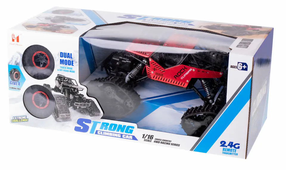 ⁨Samochód zdalnie sterowany na pilota RC Rock Crawler 4x4 LHC012 auto 2w1 czerwony⁩ w sklepie Wasserman.eu