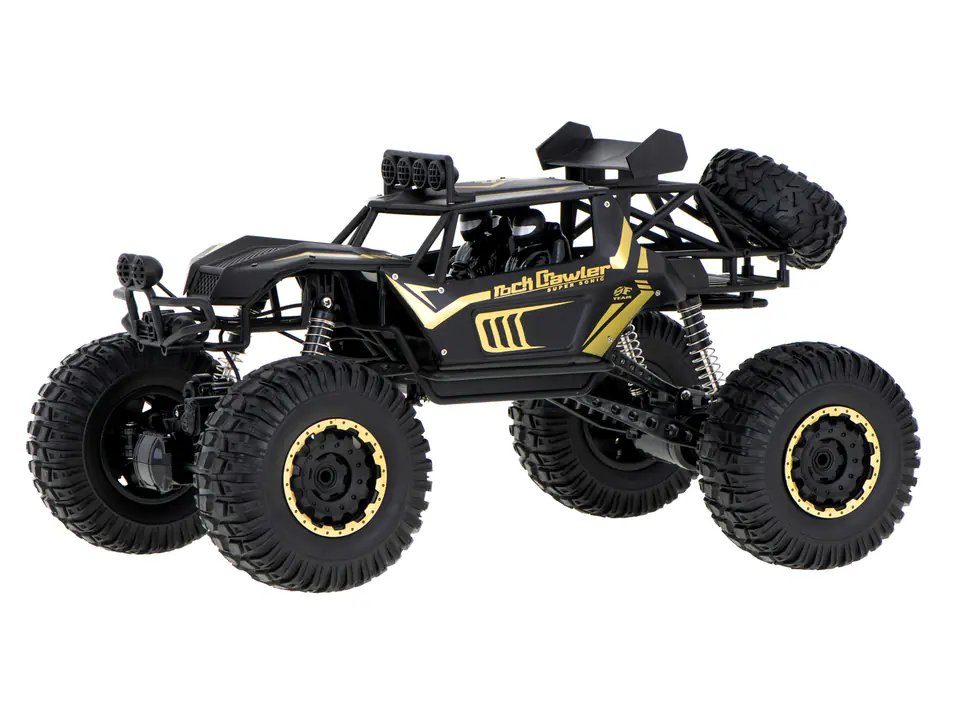 ⁨Samochód zdalnie sterowany na pilota RC Rock Crawler 2,4GHz 1:8 51cm metal czarny⁩ w sklepie Wasserman.eu