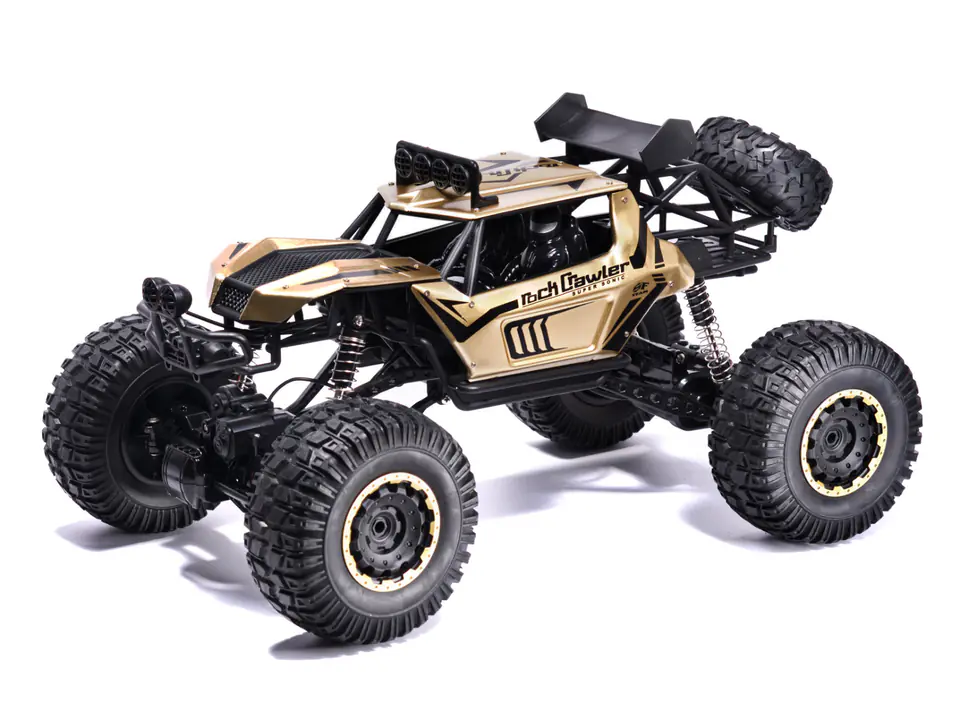 ⁨Samochód zdalnie sterowany na pilota RC Rock Crawler 2,4GHz 1:8 51cm metal złoty⁩ w sklepie Wasserman.eu