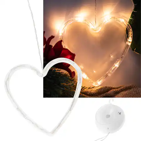 ⁨Lampki LED wisząca ozdoba dekoracja świąteczna serce 10 LED⁩ w sklepie Wasserman.eu