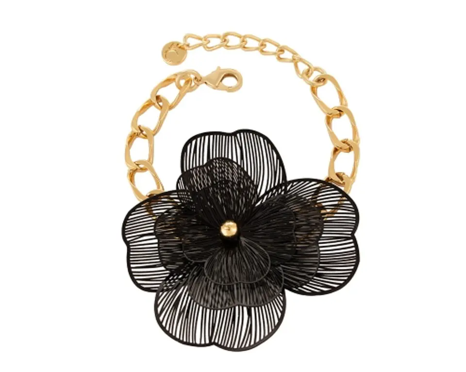 ⁨Bransoletka z czarnym kwiatem (B23/JES/41AU)⁩ w sklepie Wasserman.eu