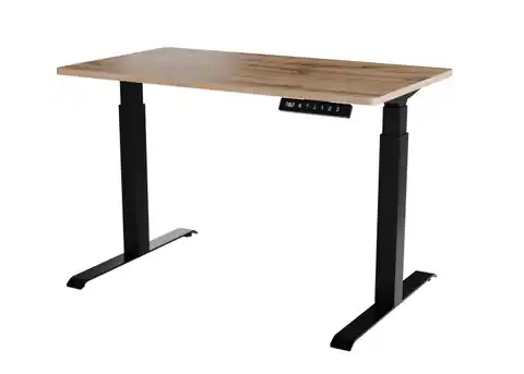 ⁨Desk with electric height adjustment MOON 121x67x72-120 black/tan⁩ at Wasserman.eu