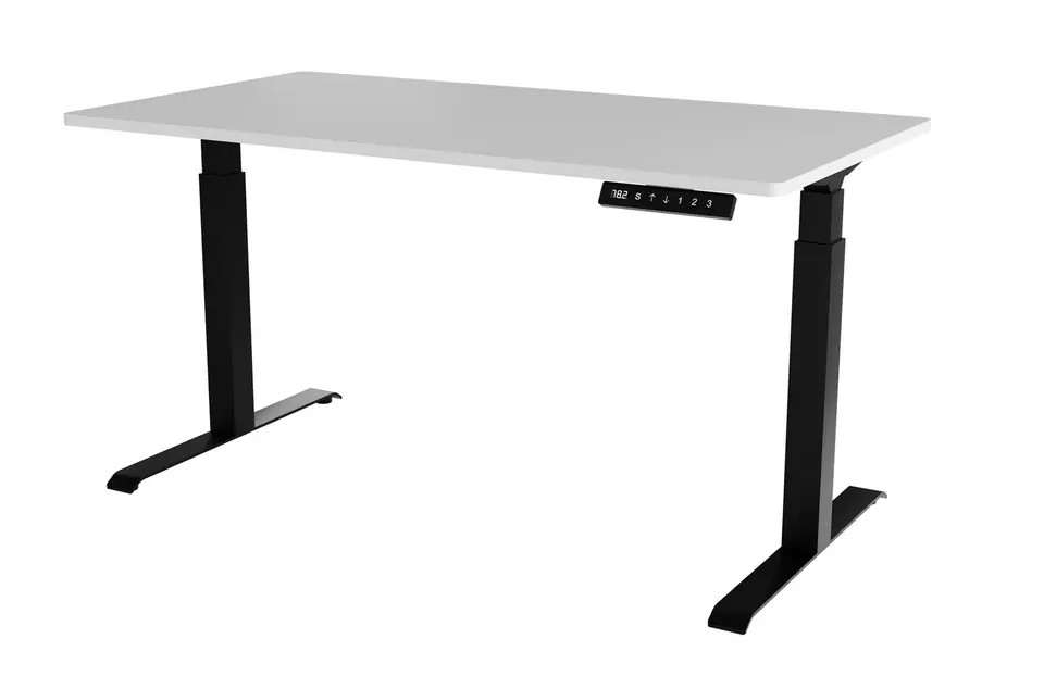 ⁨Desk with electric height adjustment MOON LONG 150x80x72-120 black/white⁩ at Wasserman.eu