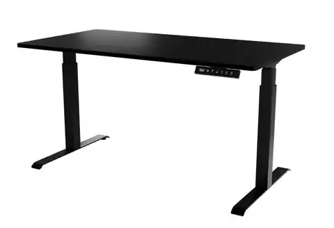 ⁨Desk with electric height adjustment MOON LONG 150x80x72-120 black⁩ at Wasserman.eu