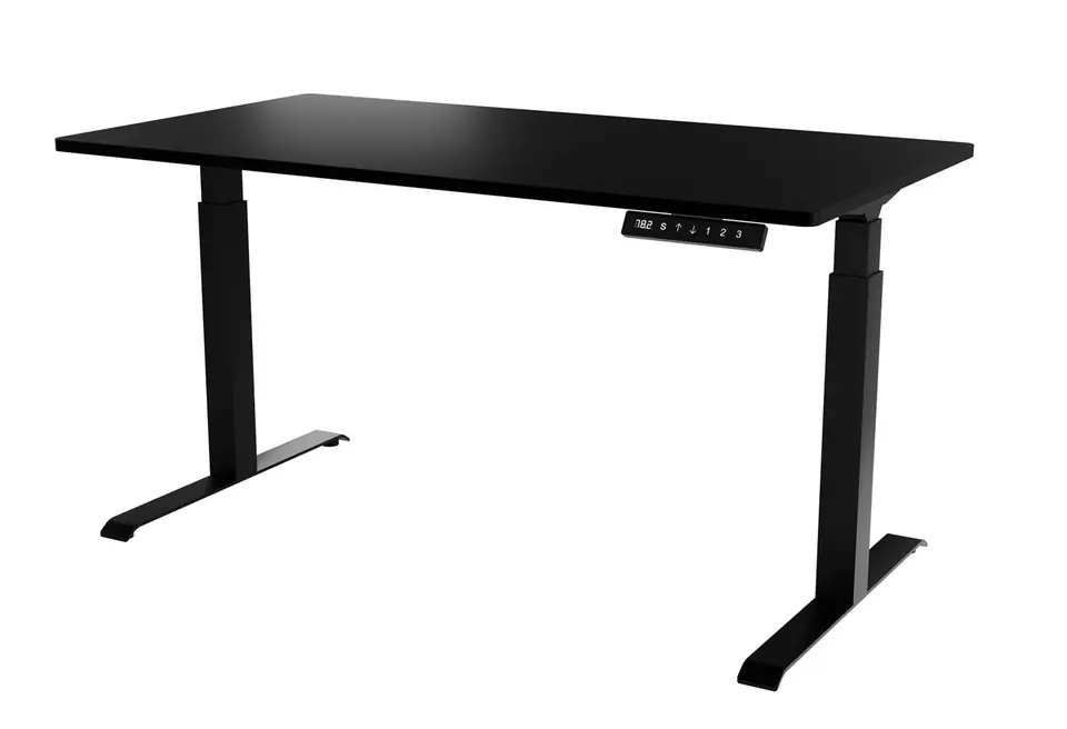 ⁨Desk with electric height adjustment MOON LONG 150x80x72-120 black⁩ at Wasserman.eu