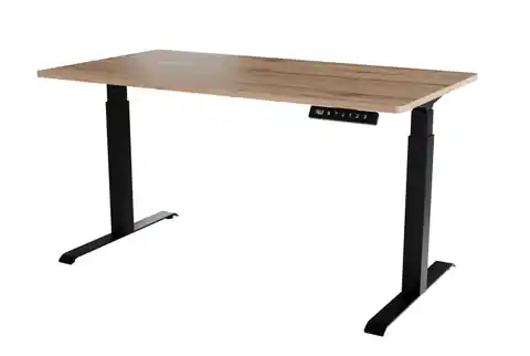 ⁨Desk with electric height adjustment MOON LONG 150x80x72-120 black/wotan⁩ at Wasserman.eu