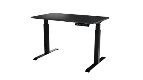 ⁨Desk with electric height adjustment MOON 121x67x72-120 black/anthracite⁩ at Wasserman.eu