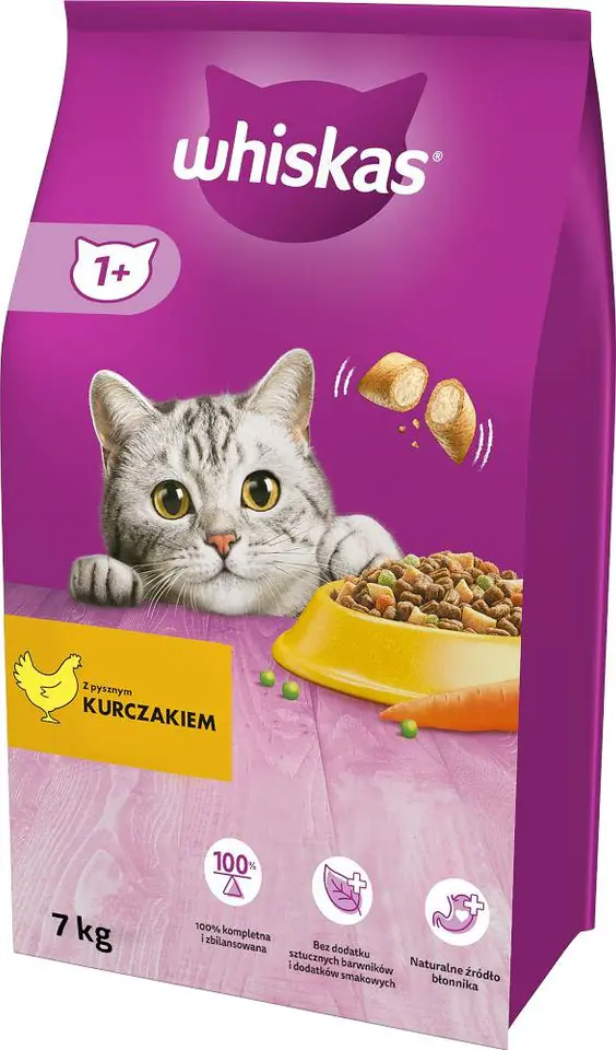 ⁨WHISKAS sucha karma dla kota z kurczakiem 7kg⁩ w sklepie Wasserman.eu