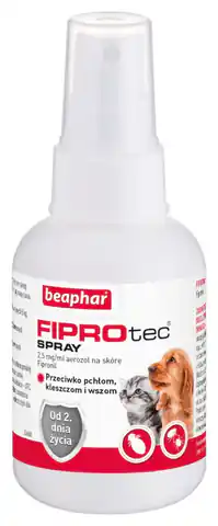 ⁨BEAPHAR FiproTec Flea and tick spray for dogs and cats - 100 ml⁩ at Wasserman.eu