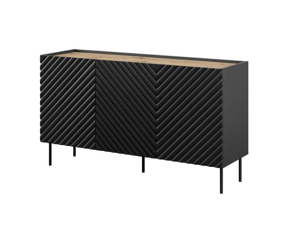 Komoda 3D2SZ ONDA 150x45x85 czarny w sklepie Wasserman.eu