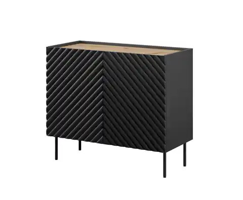 ⁨2D ONDA chest of drawers 98x45x85 black⁩ at Wasserman.eu