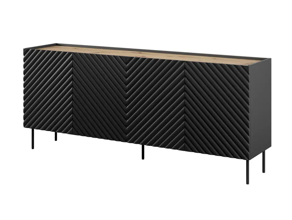 Komoda 4D2SZ ONDA 200x45x85 czarny w sklepie Wasserman.eu