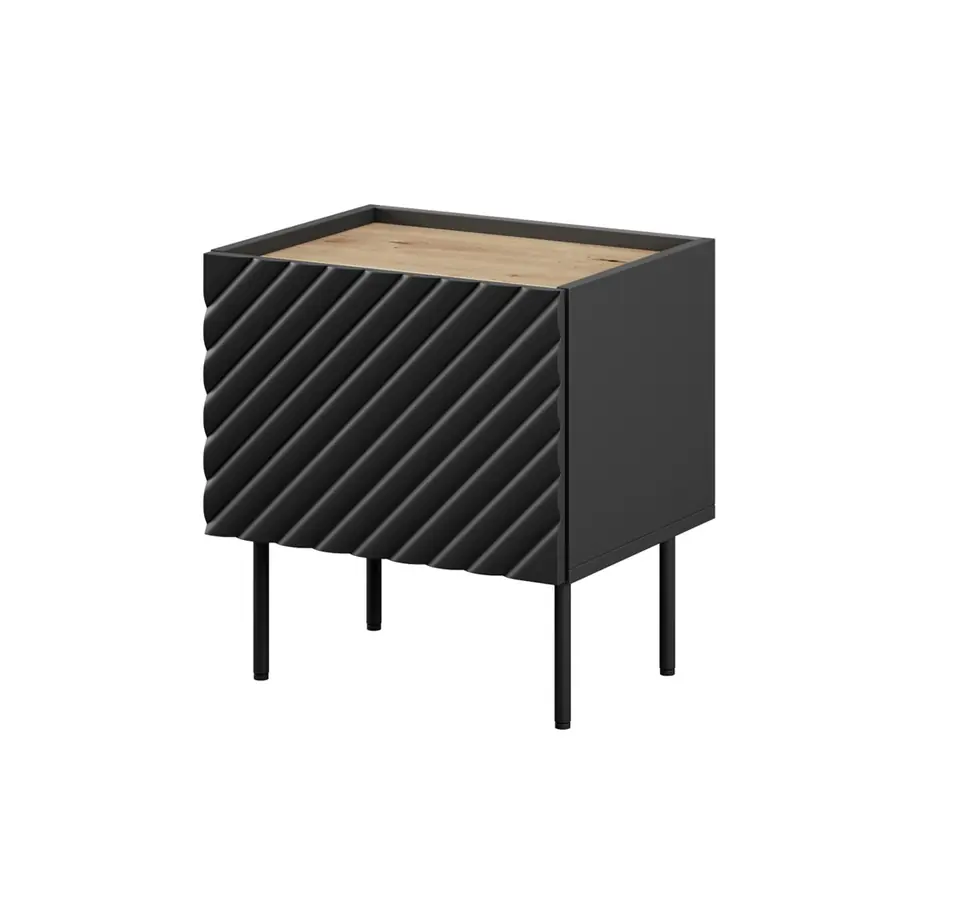 ⁨ONDA bedside table 2 pcs. 50x40x54 black⁩ at Wasserman.eu