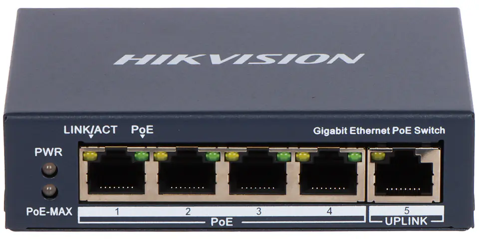 SWITCH POE DS-3E0505P-E 4-PORTOWY Hikvision w sklepie Wasserman.eu