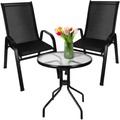 ⁨Zestaw mebli balkonowych- stolik + 2 krzesła 23461⁩ w sklepie Wasserman.eu