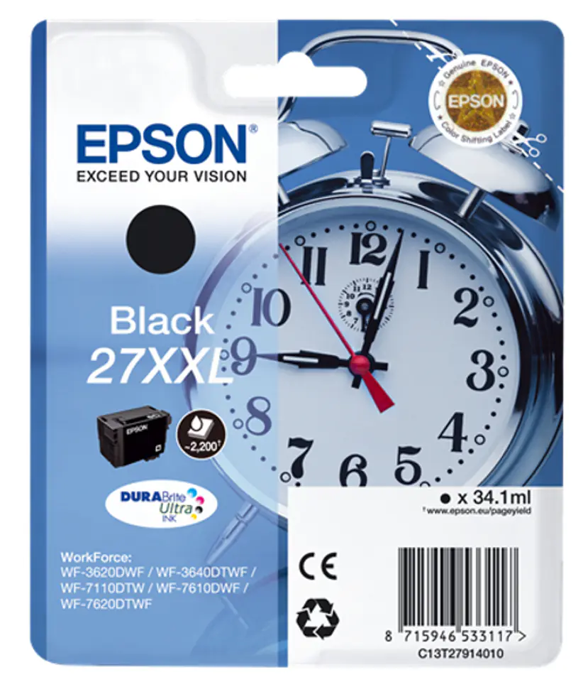 ⁨Ink cartridge EPSON 27XXL Black C13T27914010⁩ at Wasserman.eu