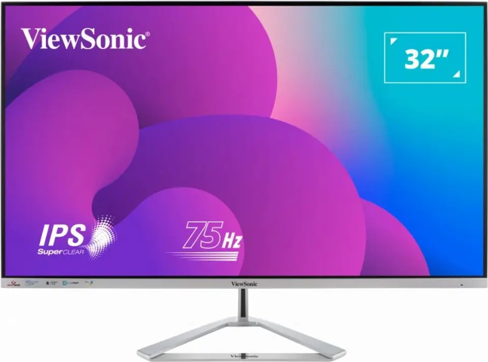⁨Viewsonic VX Series VX3276-MHD-3 computer monitor 81.3 cm (32") 1920 x 1080 pixels Full HD LED Silver⁩ at Wasserman.eu
