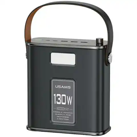 ⁨USAMS Powerbank 80000mAh 130W 2C+3A QC3.0+PD Fast Charge czarny/black STXLOGTC01 (US-CD196) + kabel USB-C-USB-C 100W 2m⁩ w sklepie Wasserman.eu