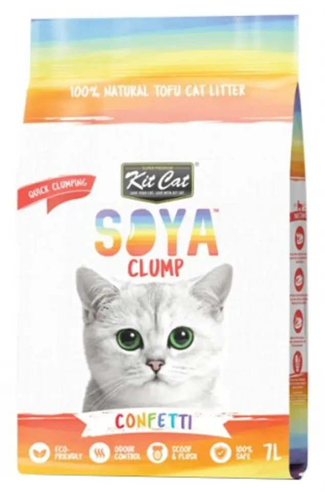 ⁨Kit Cat Żwirek ECO SoyaClump Confetti 7L / 2,5kg⁩ w sklepie Wasserman.eu